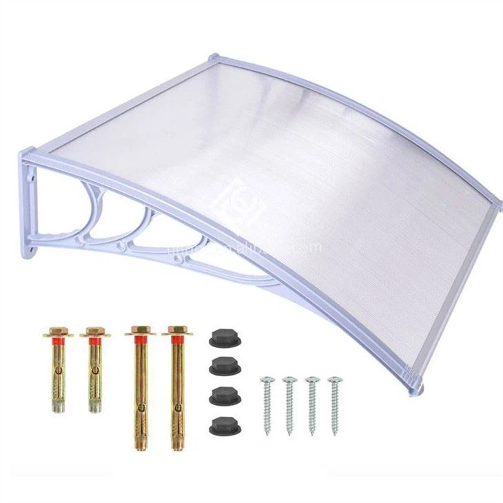 Polycarbonate And Alumnium Frame Awning Outdoor In Grey